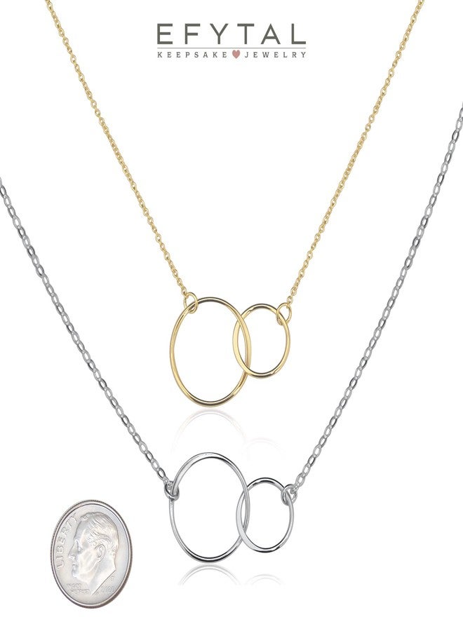 EFYTAL Sister Necklace, 14K Gold Plated 2 Circle Necklace for Women, Birthday Gifts for Sister from Sisters, Big Little - Image 5