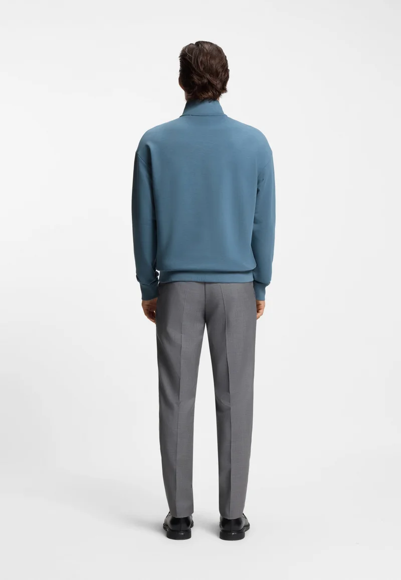 HUGO Cotton-terry logo sweatshirt with zip neck