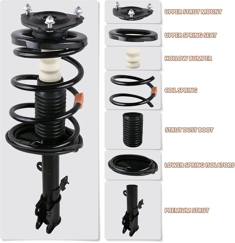 MOSTPLUS Rear Pair Complete Strut Spring Assembly Compatible for 1996-2000 Honda Civic 171292 - Image 2