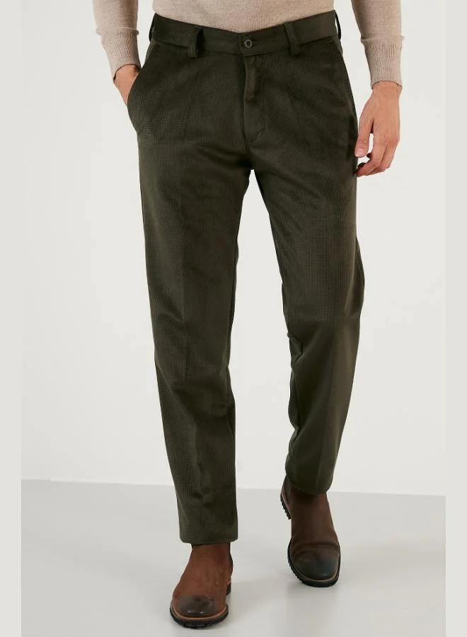 Buratti  Buratti Normal Waist Regular Fit Straight Leg Velvet Trousers Men's VELVET TROUSERS 645MERLIN for Men | Best Price UAE