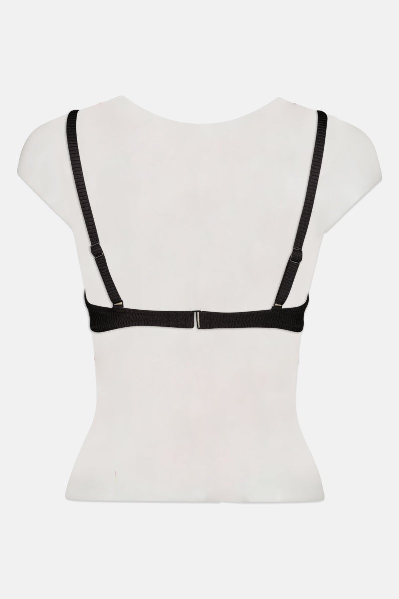 Aerie Women Ribbed Non Padded Bikini Top, Black  - Image 2