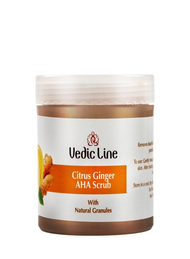 Vedic Line Citrus Ginger Aha Scrub, Reduce Dead Skin, Dirt & Impurities With Walnut Shell Powder, Ginger Root And Orange Peel For Healthy Clear Skin,100Ml - Image 1