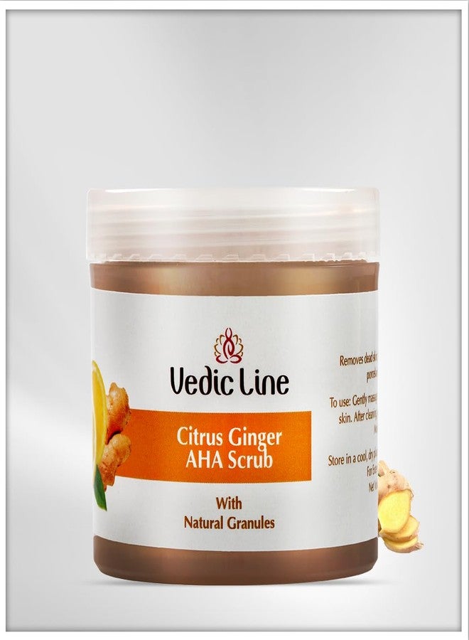 Vedic Line Citrus Ginger Aha Scrub, Reduce Dead Skin, Dirt & Impurities With Walnut Shell Powder, Ginger Root And Orange Peel For Healthy Clear Skin,100Ml - Image 2