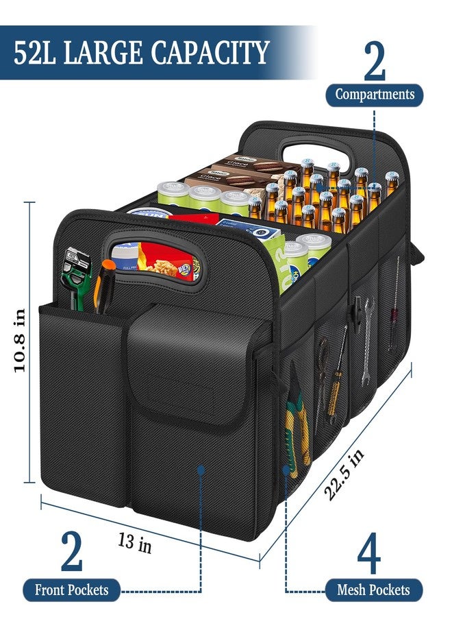Femuar Car Trunk Organizer with Large Capacity Waterproof Car Accessories for Women & Men, Collapsible Trunk Organizer for Suv/Jeep/Sedan (Black, Standard) - Image 3