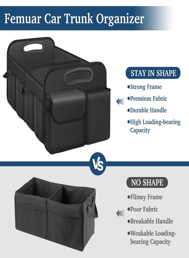 Femuar Car Trunk Organizer with Large Capacity Waterproof Car Accessories for Women & Men, Collapsible Trunk Organizer for Suv/Jeep/Sedan (Black, Standard) - Image 2