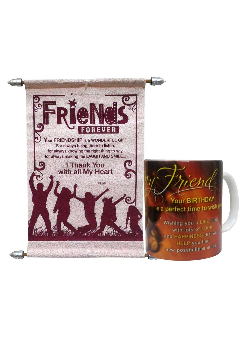 Saugat Traders Saugat Traders Friendship Day Gift for Friend - Friendship Scroll Card with Coffee Mug - Best Friend, School Friends, Bestie  - Image 1