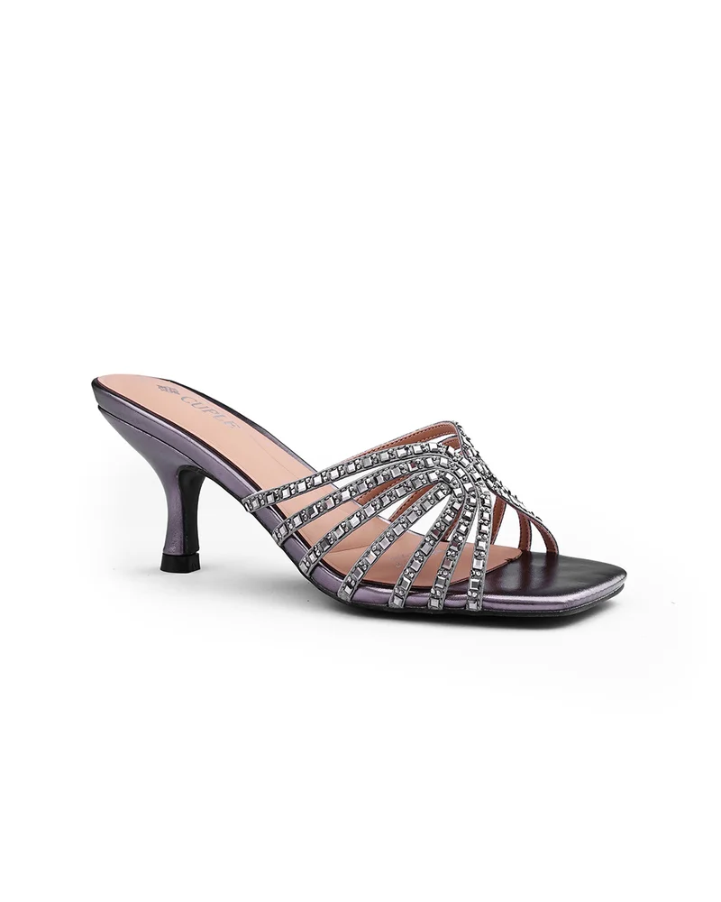 Womens interwoven strap heeled sandals