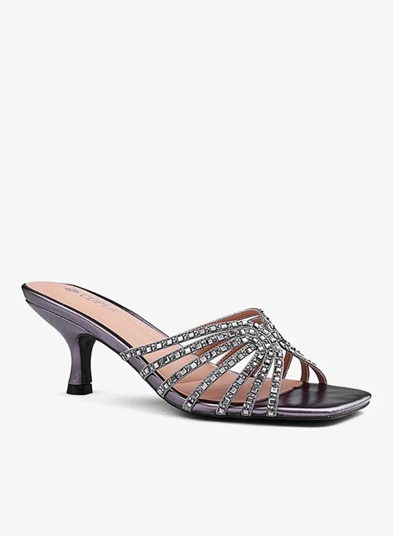 Cuple Womens interwoven strap heeled sandals