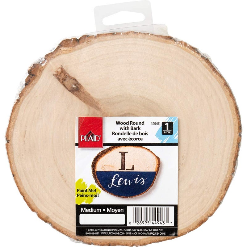 Plaid 44943 Round with Bark Wood Surfaces