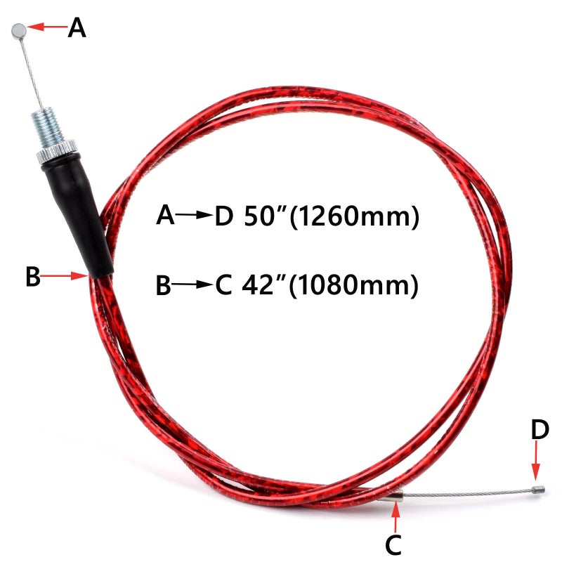 Riyitauto 7/8" 22mm Twist Throttle Accelerator Soft Rubble Handle Grip Cable kit for 50cc 90cc 110cc 125cc 4-Stroke SSR Coolster Apollo CRF50 Roketa Pit/Dirt/Mini/ATV Quad Pocket Bike - Image 3