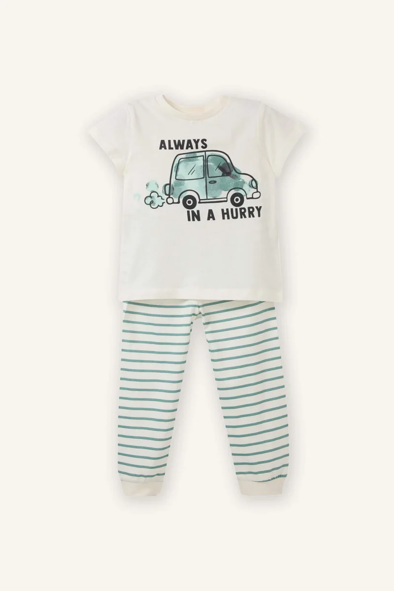 ديفاكتو Baby Boy Vehicle Print 2 Piece Pyjamas Set