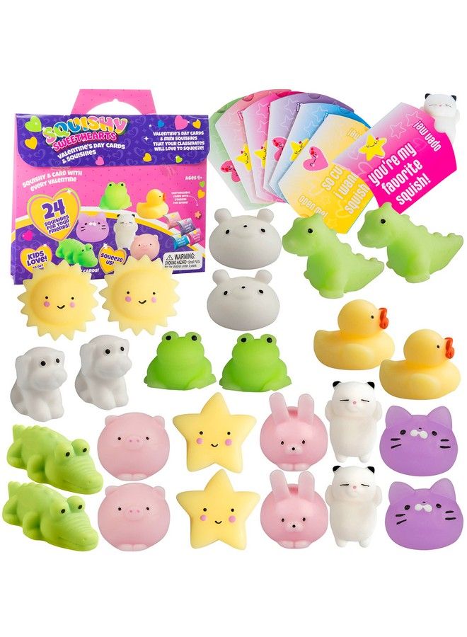 SCS Direct مجموعة ألعاب لينة (24 قطعة) هدايا حفلات مناسبة للأطفال في عيد الميلاد كل منها يتضمن ألعاب موشي كاواي كبيرة ولصاقات متطابقة حقائب حفلات متعددة العناصر للأطفال الأولاد والبنات - Image 1