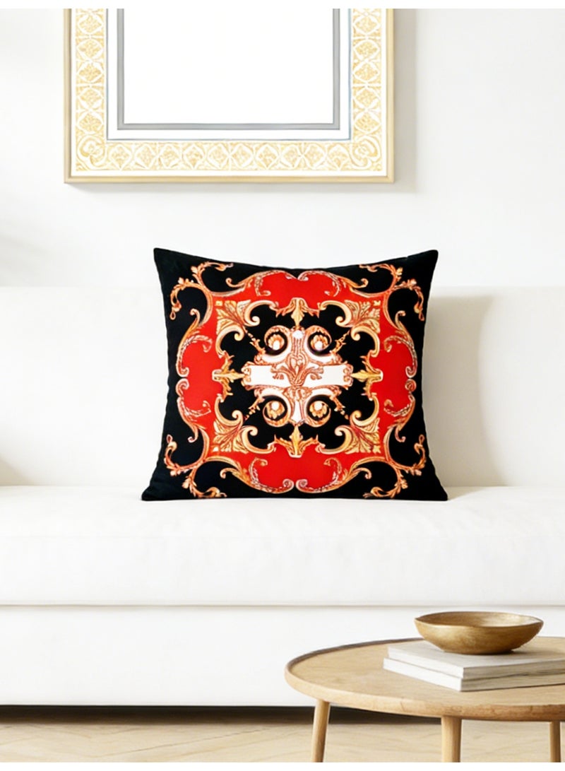 غطاء وسادة مخملية فاخرة مجموعة من 2 ، 45x45 سم رمي غطاء وسادة ، كلاسيكي ريترو هندسي تجريدي ديكور كيس كيس كيس ، لغرفة المعيشة أريكة سيارة كيس كيس كيس (نمط مزدوج الجانبين) - Image 2