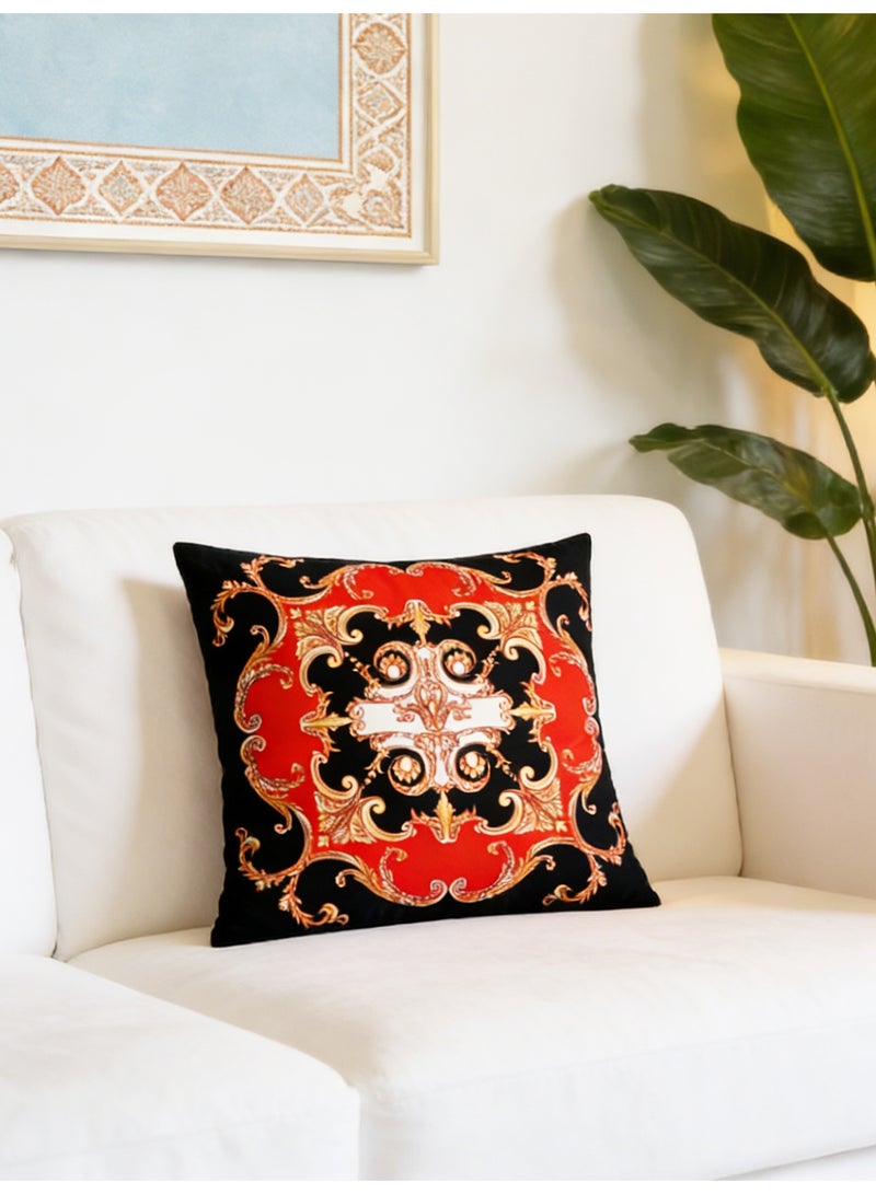 غطاء وسادة مخملية فاخرة مجموعة من 2 ، 45x45 سم رمي غطاء وسادة ، كلاسيكي ريترو هندسي تجريدي ديكور كيس كيس كيس ، لغرفة المعيشة أريكة سيارة كيس كيس كيس (نمط مزدوج الجانبين) - Image 3