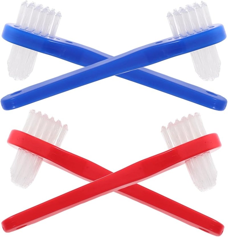 4Pcs Denture Cleaning Brush Set Soft Bristles Travel Toothbrush Kit for Adults Oral Care - Image 1