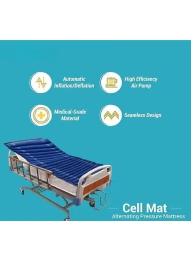 Alternating Pressure Air Mattress with Air Pump, Pressure Redistribution Mattress Overlay for Home and Healthcare Use, Blue - Image 3
