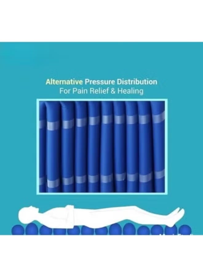 Alternating Pressure Air Mattress with Air Pump, Pressure Redistribution Mattress Overlay for Home and Healthcare Use, Blue - Image 4