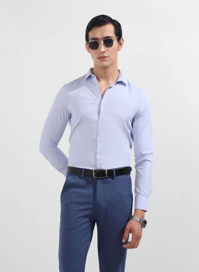 شركة المرآب الهندية Men Slim Fit Geometric Printed Small Collar Full Sleeves Shirt