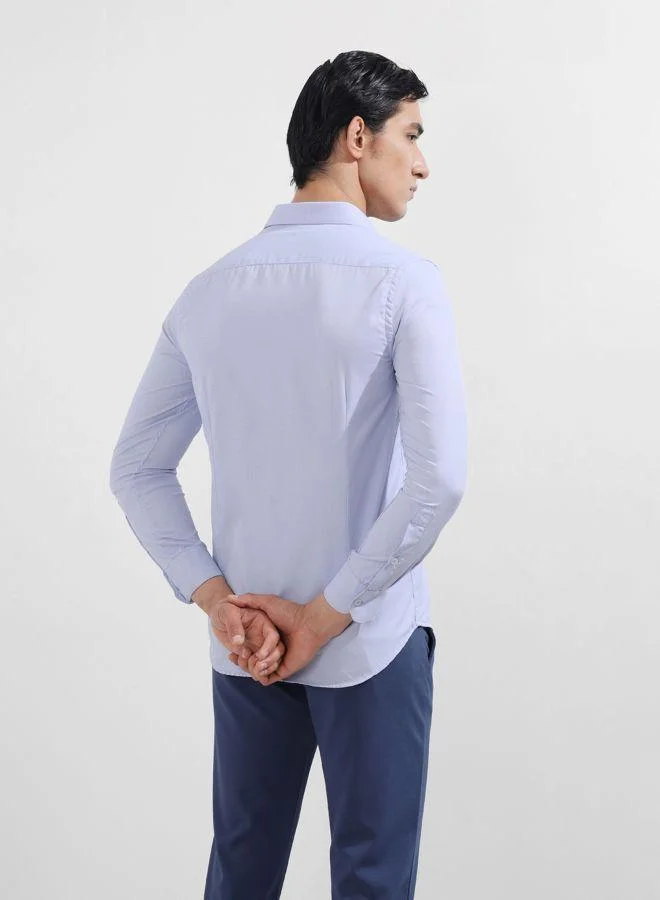 شركة المرآب الهندية Men Slim Fit Geometric Printed Small Collar Full Sleeves Shirt