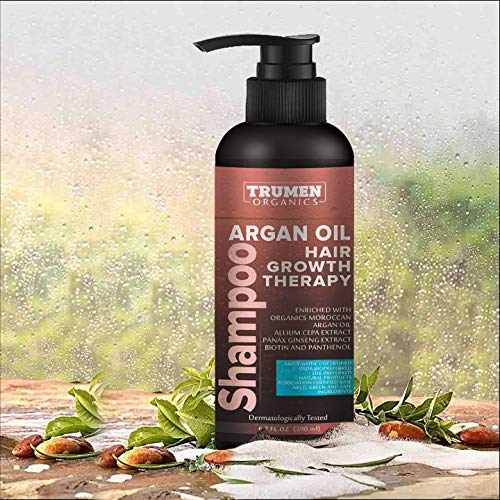 TruMen Argan Oil Shampoo for Hair Growth & Conditioner Which Reduces Hair Thinning, Stops Hair Fall and Stimulate New Hair Growth Infused With Premium Organic Argan Oil, Allium Cepa Extract, Panax Ginseng Extract and Biotin - Sulfate Free - Paraben Free 100% Natural - Image 5
