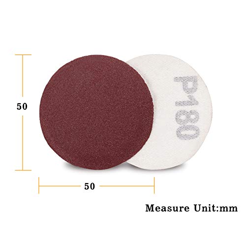 SPEEDWOX 100pc 2 inch Sanding Discs Hook and Loop Sandpaper 180 Grit Sander Disc Sanding for Sanders Drill Grinder Rotary Tools Attachment Woodworking Wood Auto, No Hole - Image 5