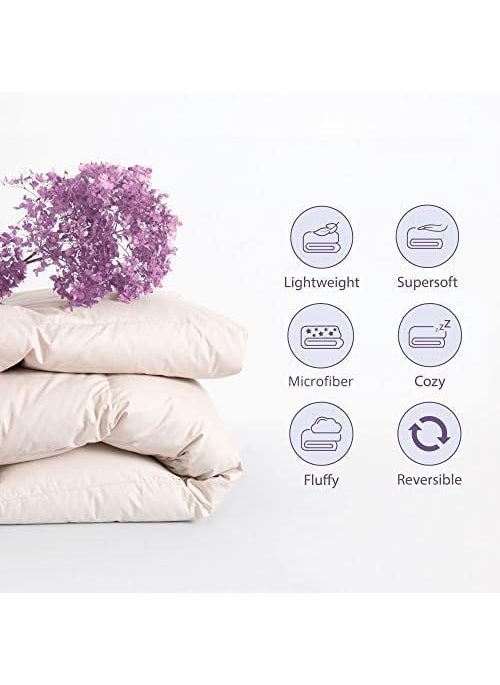 HOME PLUS STUDIO HOME PLUS STUDIO 300 GSM Microfibre Queen Size Warm Duvet Winter Quilt Comforter Blanket Rajai Warm Sleep White 90x100inch228x254 Metres  - Image 2