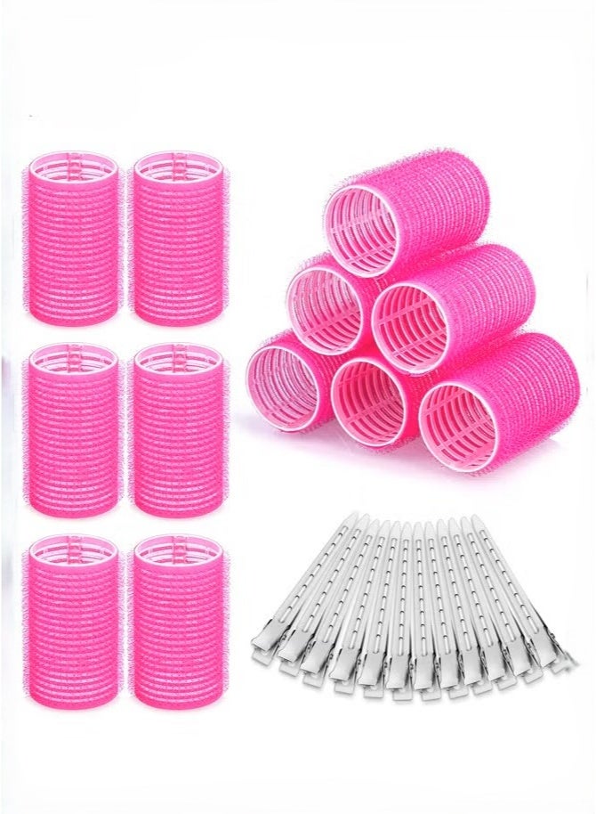Hikma Beauty 24-Piece Curling Iron Roller Set with Metal Clips for Long Medium Short Thick Thin Hair Bangs Curls (Pink) - Image 1