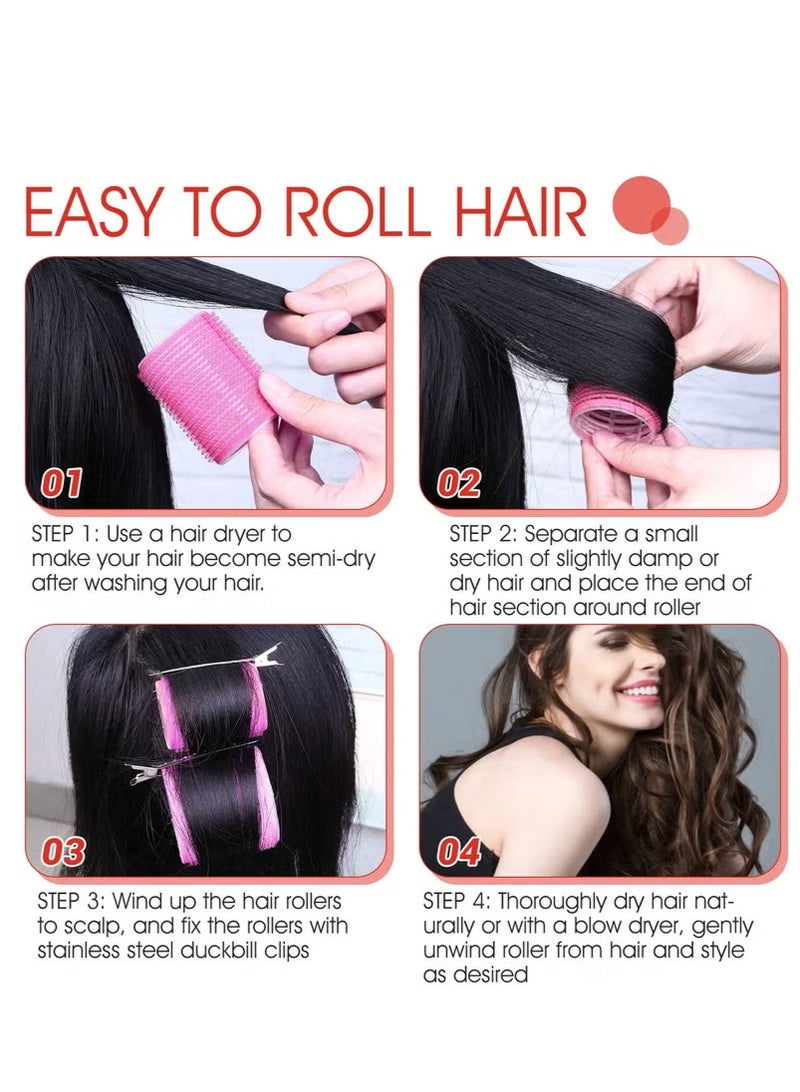 Hikma Beauty 24-Piece Curling Iron Roller Set with Metal Clips for Long Medium Short Thick Thin Hair Bangs Curls (Pink) - Image 5