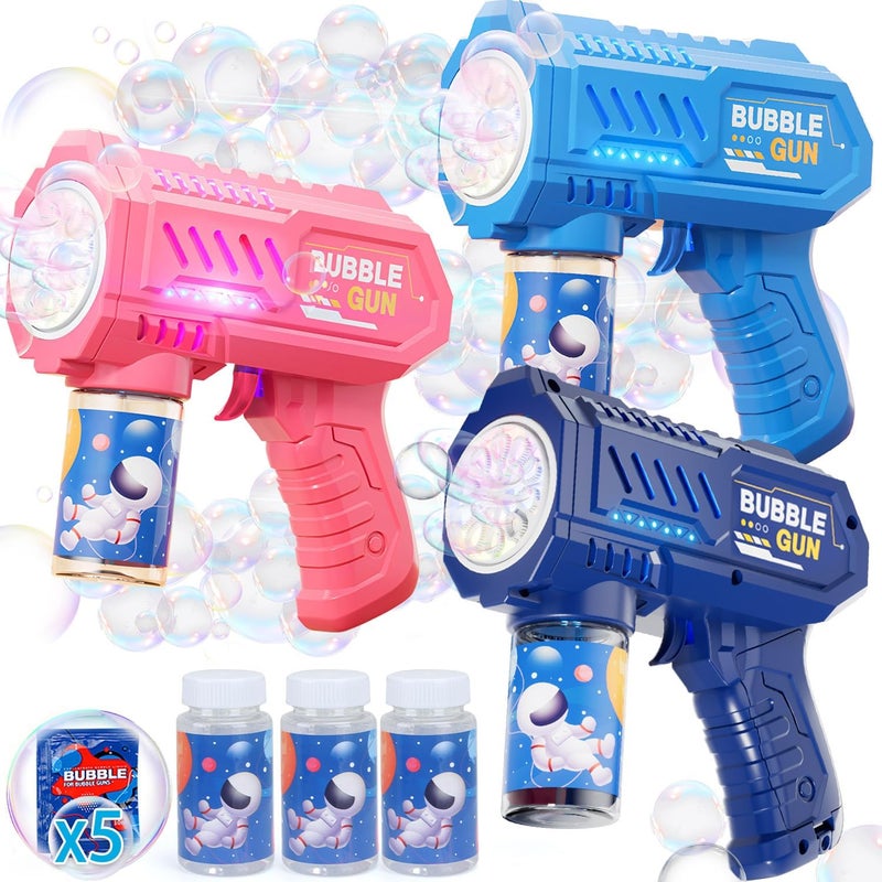 Beria 3 Packs Bubble Guns with 3 Solutions, Automatic Bubbles Machine for Boys Girls, Birthday Gifts for Ages 3 4 5 6 7 8 Year Old Kid, Summer Toy Outdoor Toys for Toddlers, Party Favors, Wedding - Image 1