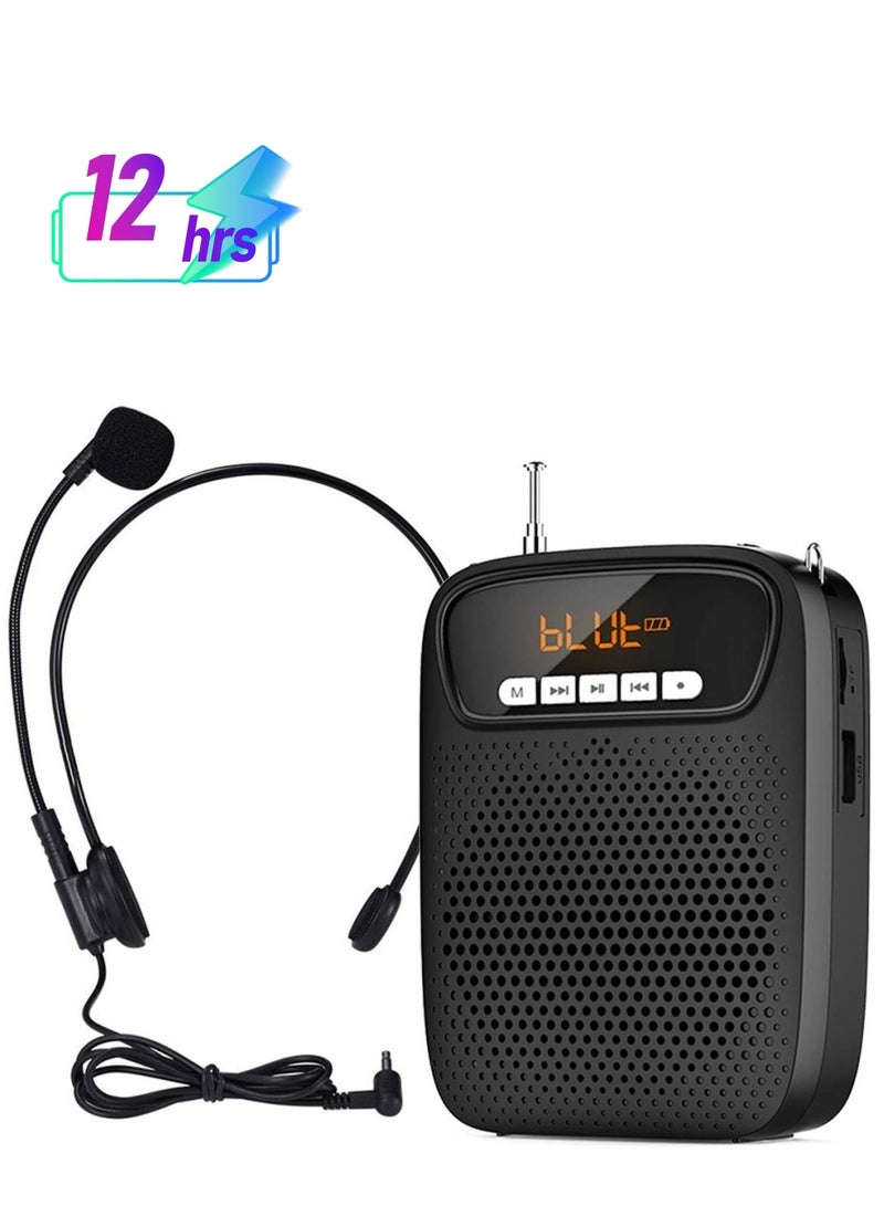 Portable Voice Amplifier, Mini Voice Amplifier Wired Headset Microphone Speaker Set for Teachers 15W Rechargeable Lightweight Personal Mic for Classroom, Tour Guides, Instructors and Presentation - Image 1