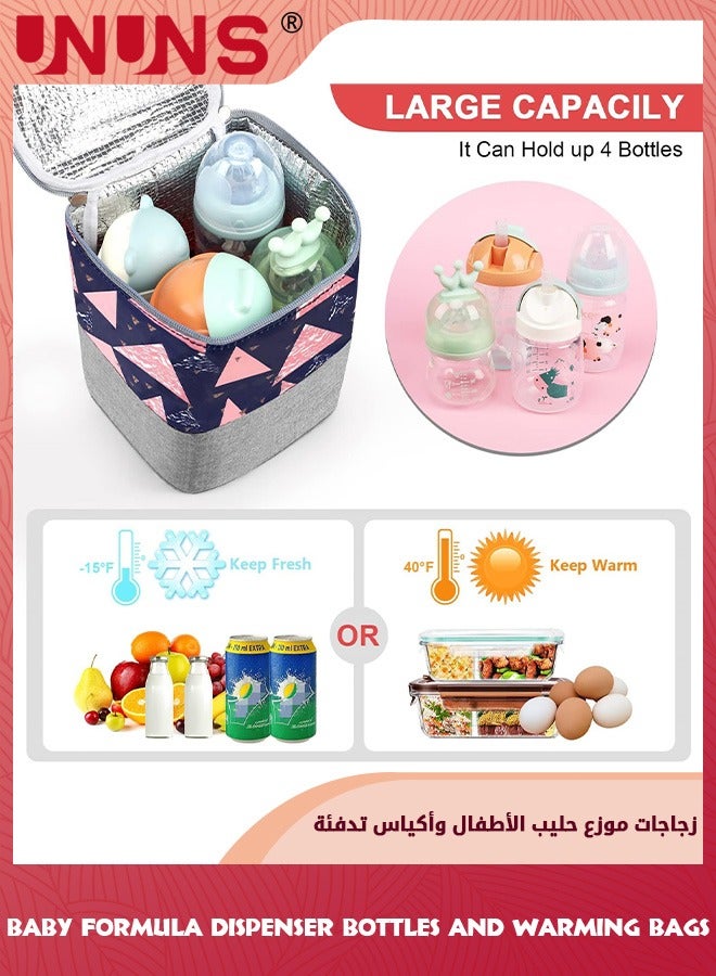 UNUNS Baby Bottle Bag With 4 Layers Formula Dispenser,Portable Baby Bottle Cooler Bags,Milk Powder Dispenser Formula Container For Travel,Baby Feeding Food Storage Container Bag For Nursing Mom - Image 3