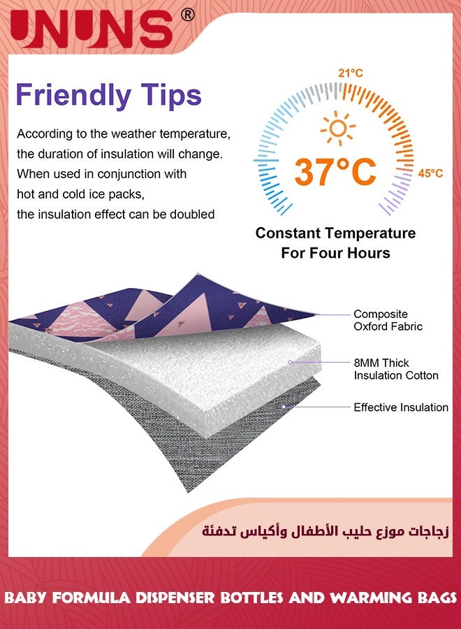 UNUNS Baby Bottle Bag With 4 Layers Formula Dispenser,Portable Baby Bottle Cooler Bags,Milk Powder Dispenser Formula Container For Travel,Baby Feeding Food Storage Container Bag For Nursing Mom - Image 4