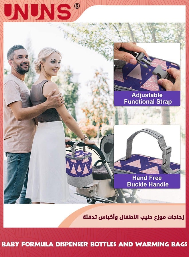 UNUNS Baby Bottle Bag With 4 Layers Formula Dispenser,Portable Baby Bottle Cooler Bags,Milk Powder Dispenser Formula Container For Travel,Baby Feeding Food Storage Container Bag For Nursing Mom - Image 5