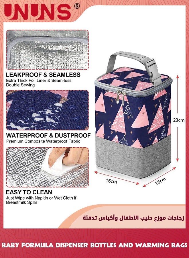 UNUNS Baby Bottle Bag With 4 Layers Formula Dispenser,Portable Baby Bottle Cooler Bags,Milk Powder Dispenser Formula Container For Travel,Baby Feeding Food Storage Container Bag For Nursing Mom - Image 2