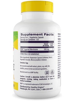Healthy Origins Eggshell Membrane 500 Mg (Nem Nongmo Gluten Free Joint Support) 120 Veggie Caps  - Image 3