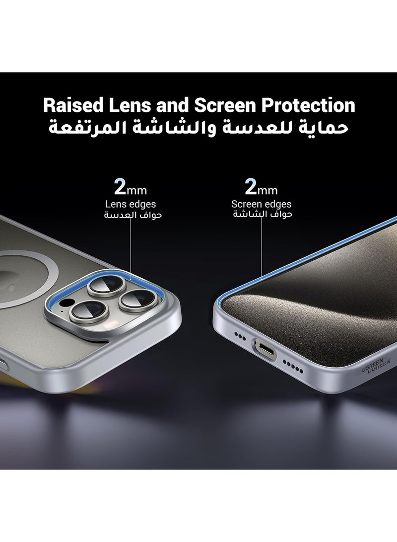 يو جرين حافظة لايفون 15 برو ماج سيف 6.1 بوصة، مغناطيس أقوى N52، حماية من الدرجة العسكرية مقاومة للصدمات، مضادة لبصمات الأصابع ومضادة للخدش،المغناطيسي النحيف  مضادة للأصفرار - Image 4