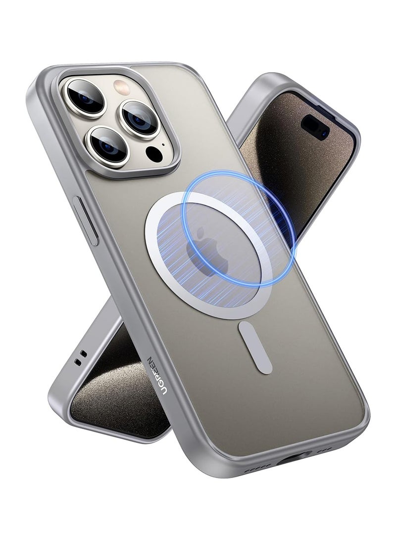 يو جرين حافظة لايفون 15 برو ماج سيف 6.1 بوصة، مغناطيس أقوى N52، حماية من الدرجة العسكرية مقاومة للصدمات، مضادة لبصمات الأصابع ومضادة للخدش،المغناطيسي النحيف  مضادة للأصفرار - Image 1
