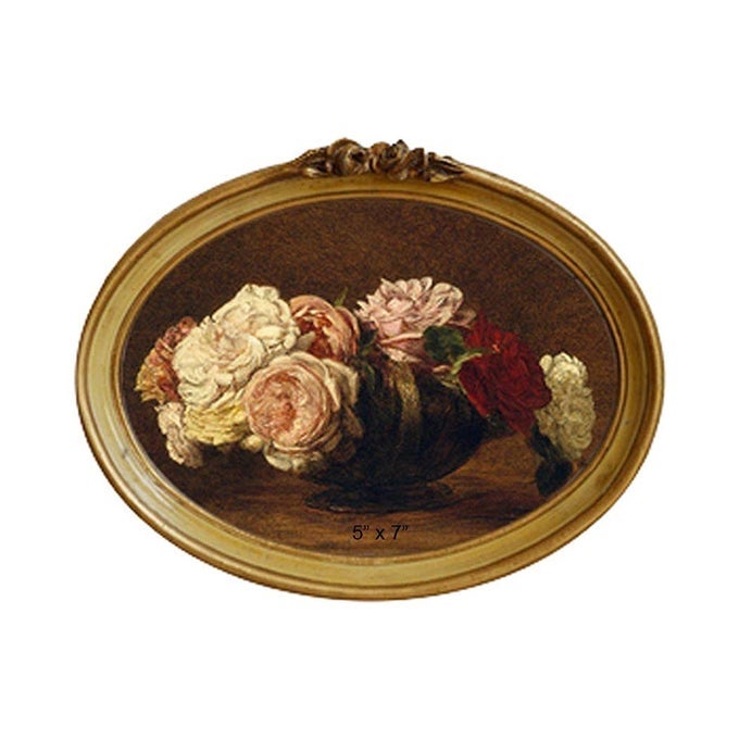 CISOO Vintage Oval Picture Frame 5x7 Antique Photo Frame Decorative Painting Table Top Display and Wall Hanging Home Decor Ornate Photo Gallery Art Bronze Gold