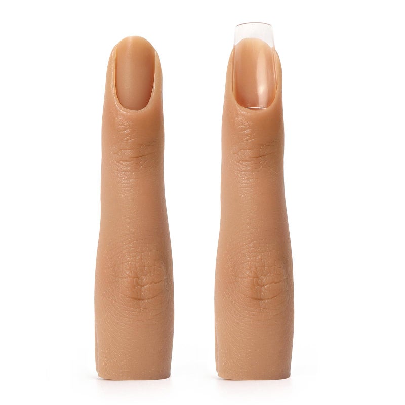 Deciniee 2PCS Silicone Practice Fingers for Acrylic Nails Soft Nail Training Model Practice Finger Flexible Nail Mannequin Finger for DIY Nails PracticeNo 3