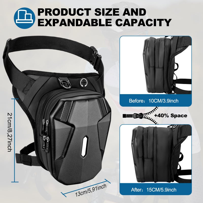 ISEYOU Thigh Bag, Motorcycle Leg Bag for Men Women, Drop Leg Bag with Removable Leg Straps, Multifunctional Gear Bags for Cycling Hiking Camping Fishing Travel Outdoor - Image 2