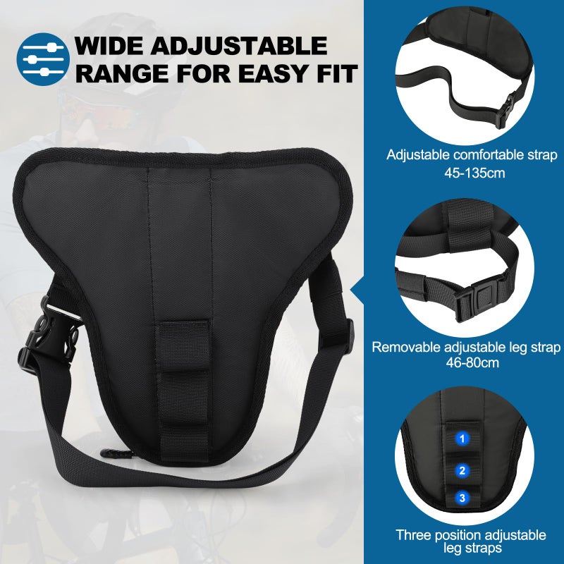 ISEYOU Thigh Bag, Motorcycle Leg Bag for Men Women, Drop Leg Bag with Removable Leg Straps, Multifunctional Gear Bags for Cycling Hiking Camping Fishing Travel Outdoor - Image 3