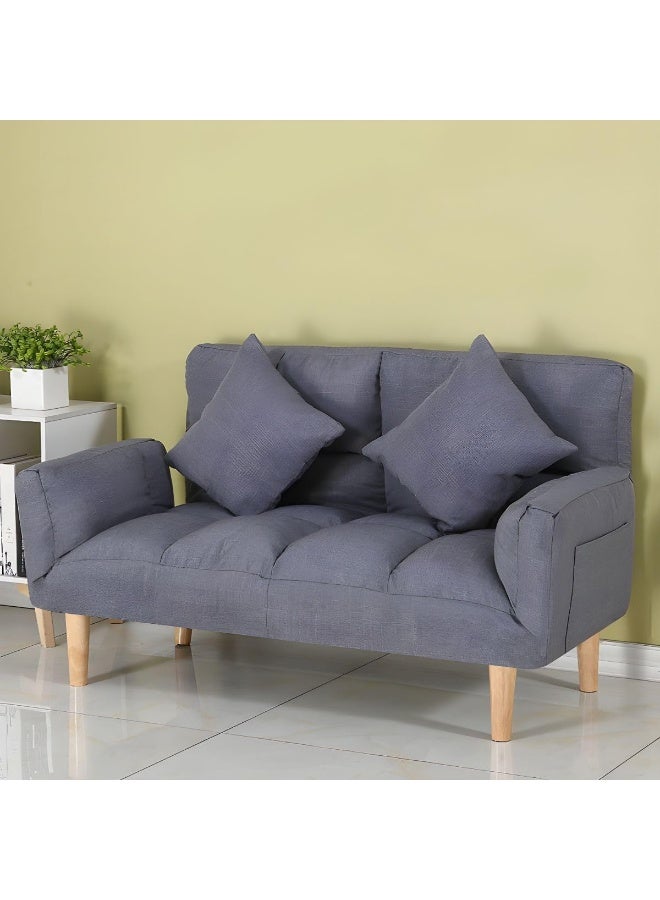Ripple FURNITURE UAE Homes Modern Fabric Loveseat Sofa, Adjustable Sleeper with Cushions, Grey (Purple) - Image 1