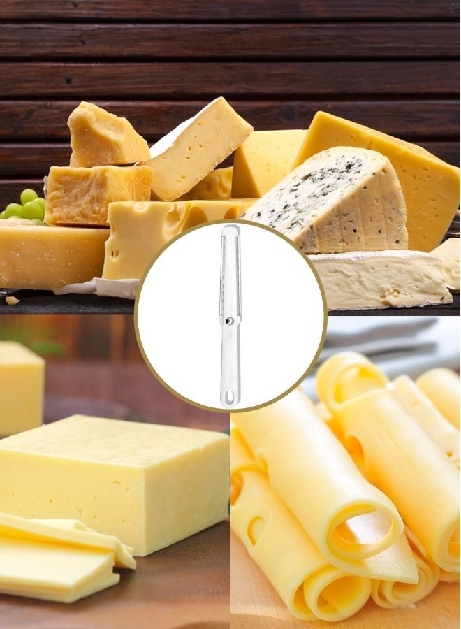 3 Pcs Cheese Slicer White Cheese Wire Cheese Cutter with Soft Handle Portable Block Cheese Slicer Multifunctional Butter Curler Tool Cheese Slicers for Hard and Semi-Hard - Image 4