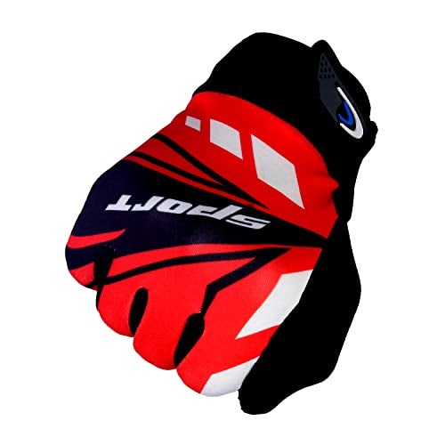 ZaySoo Cool Biker Motocross Stretchable Gloves Driving Gloves - Red - Image 4