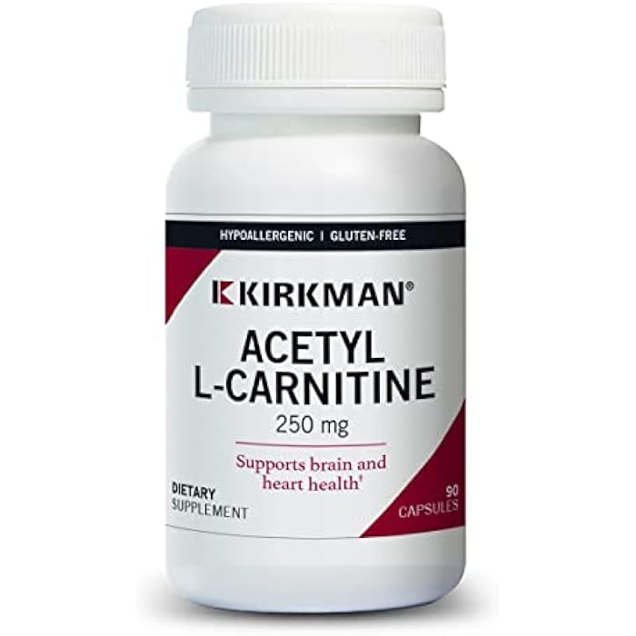 Kirkman - Acetyl L-Carnitine 250 mg - 90 Capsules - Supports Sustained Cellular Energy Production - Hypoallergenic - Image 1