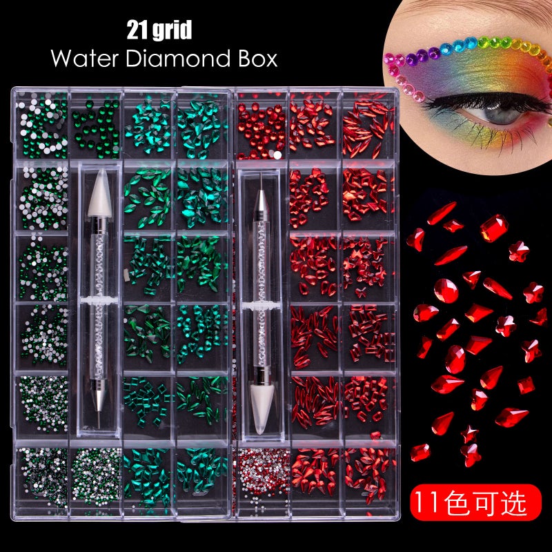 New Nail 21 Grid Rhinestone Nail Drill Flat Special-Shaped Diamond Nail Rhinestone Nail Jewelry Suit - Image 2