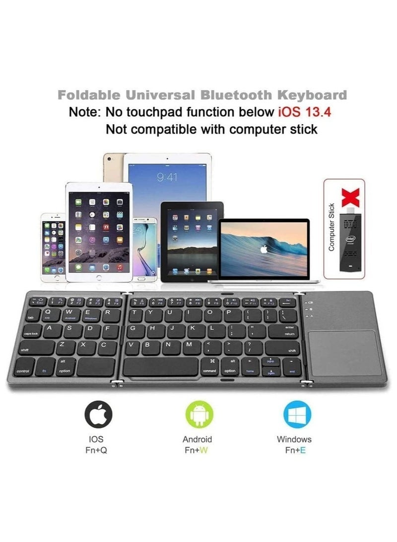 ELTRAZONE B033 three system Universal three folding with touch pad phablet computer wireless Bluetooth portable mini keyboard - Image 2