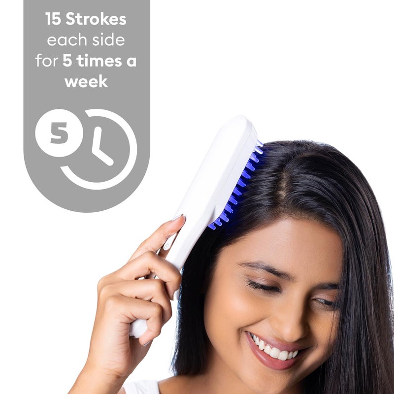 Pro touch مشط علاج الشعر LED من بروتوتش مع ضوء LED أحمر وأزرق لعلاج فروة الرأس وتدليك بالاهتزاز | التحكم في تساقط الشعر | تدليك فروة الرأس | محمول وفك تشابك | للرجال والنساء | لجميع أنواع الشعر - Image 4