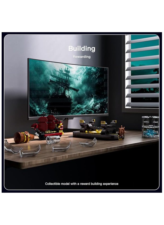 mould king 10085 Corsair Ship Bottle Building toys, Small boat set，Black Pearl Sailboat Clip building sets,  Drifting bottle Collector boat models, children's construction toys,  Adults, boys, girls, birthdays, Children's Day gifts  (885 pieces) 8+  - Image 3