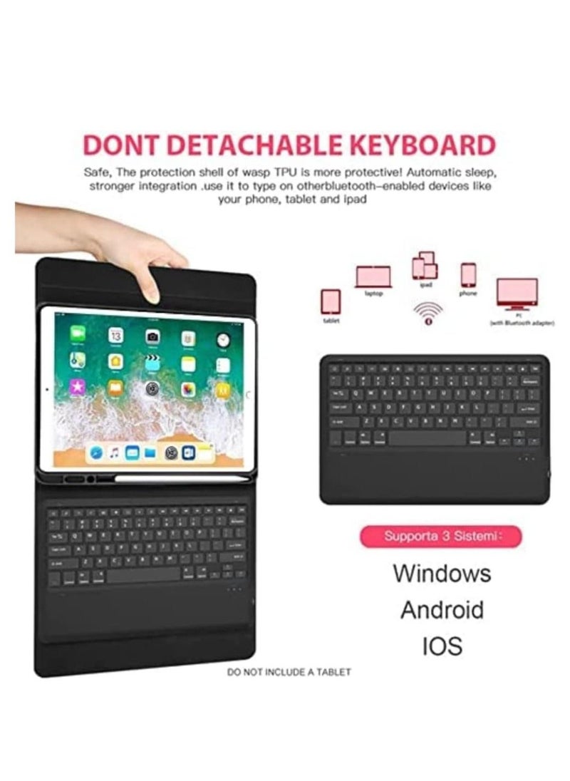 Keyboard Case for iPad Pro 12.9-inch 2017/2015 (Old Model, 2nd  1st Generation, Ultra-Thin PU Leather Case with Wireless Detachable Keyboard - Image 5